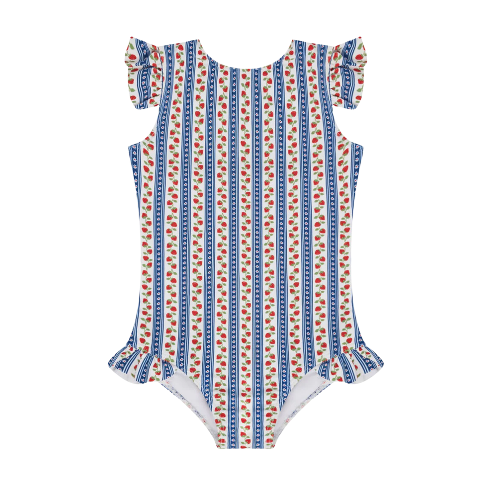 Strawberry Patch Ruffle Sleeve One Piece