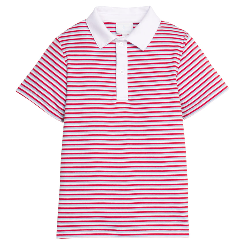 Short Sleeve Polo in Americana Stripe