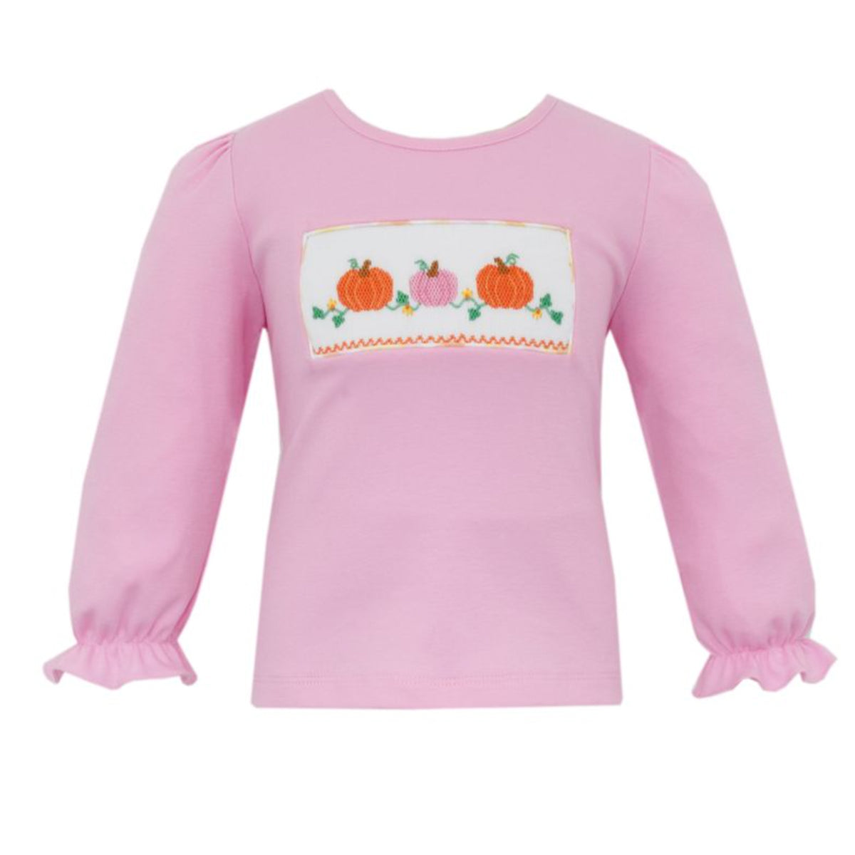 Pink Pumpkin Patch Smocked T-Shirt