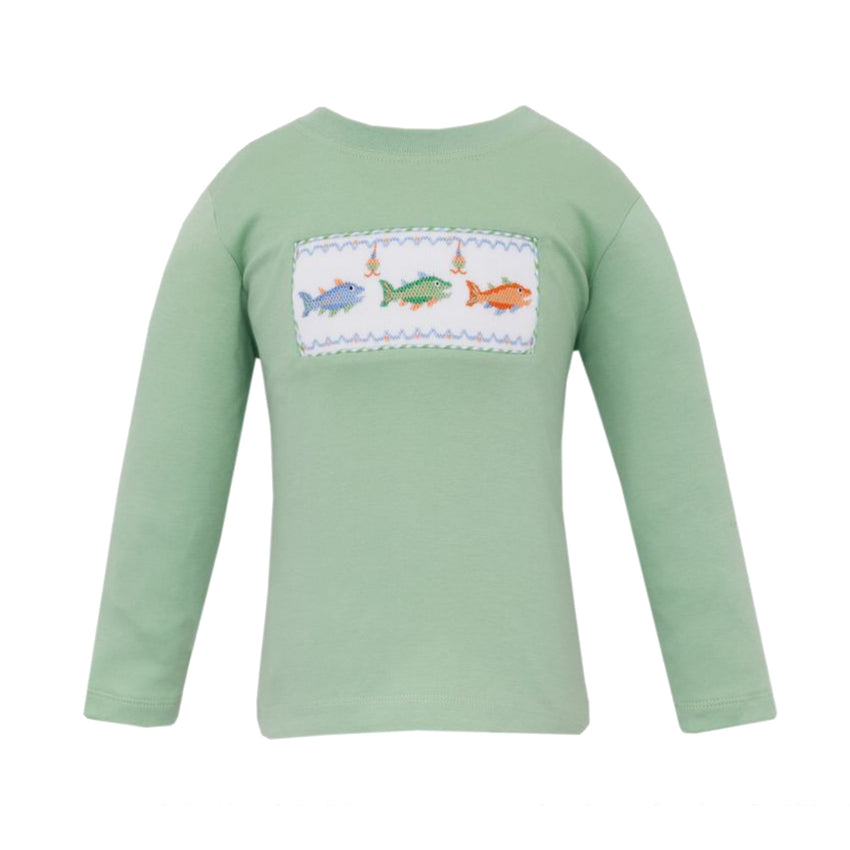 Sage Green Trout Smocked T-Shirt