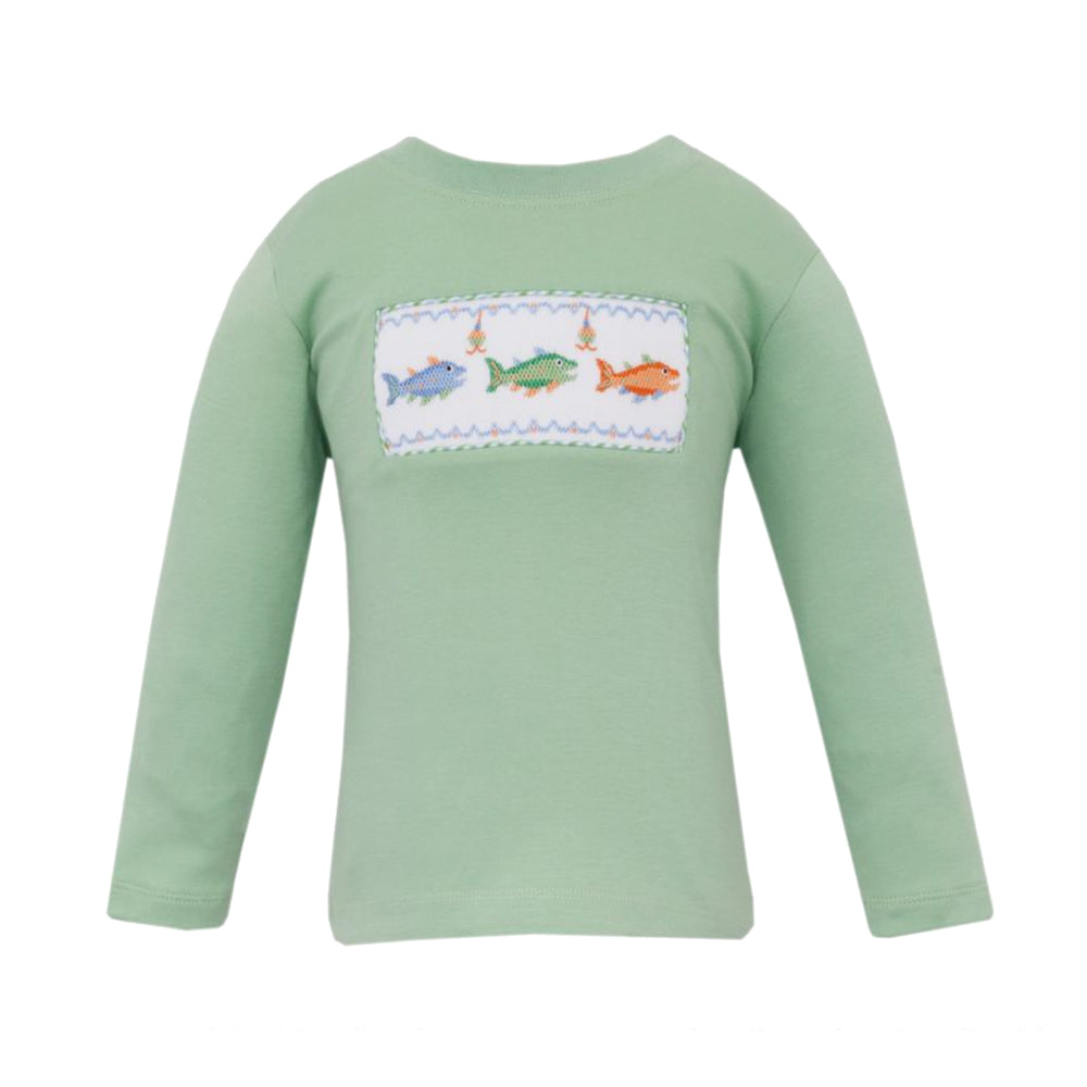 Sage Green Trout Smocked T-Shirt