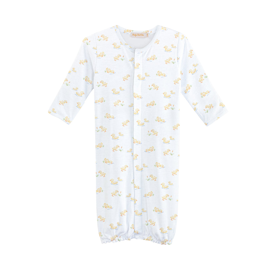 White converter gown with all over duck design 