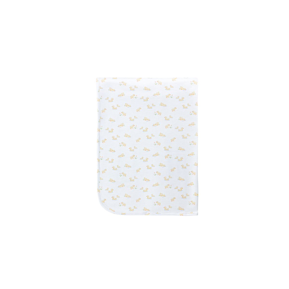 White receiving blanket with tiny ducks print 