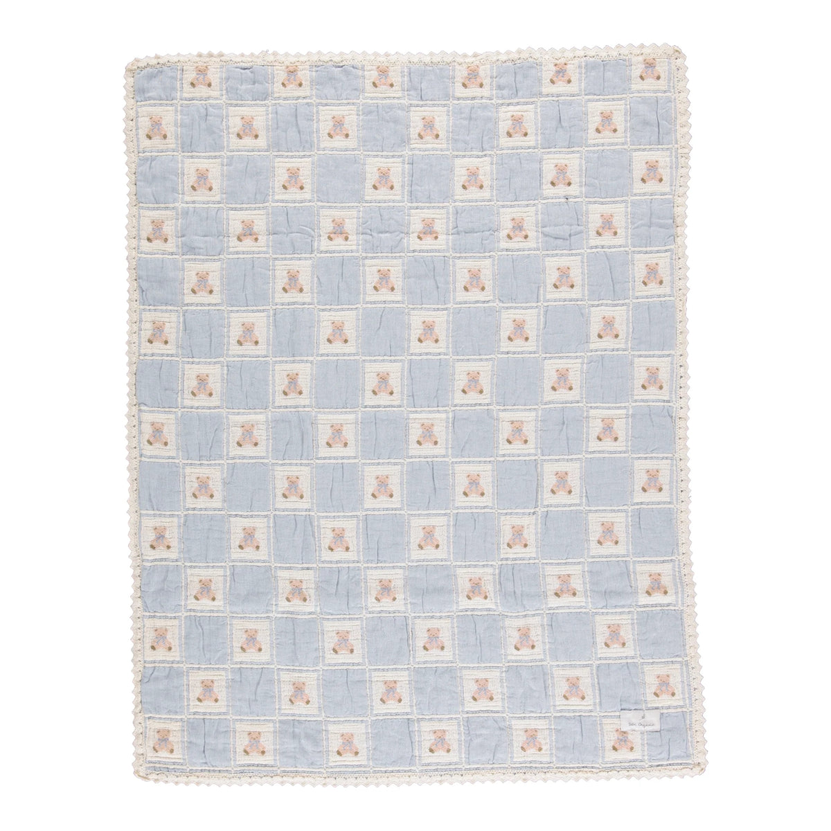 Blue Teddy Patchwork Blanket
