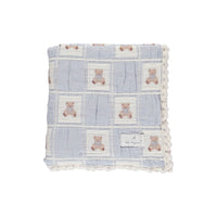 Blue Teddy Patchwork Blanket