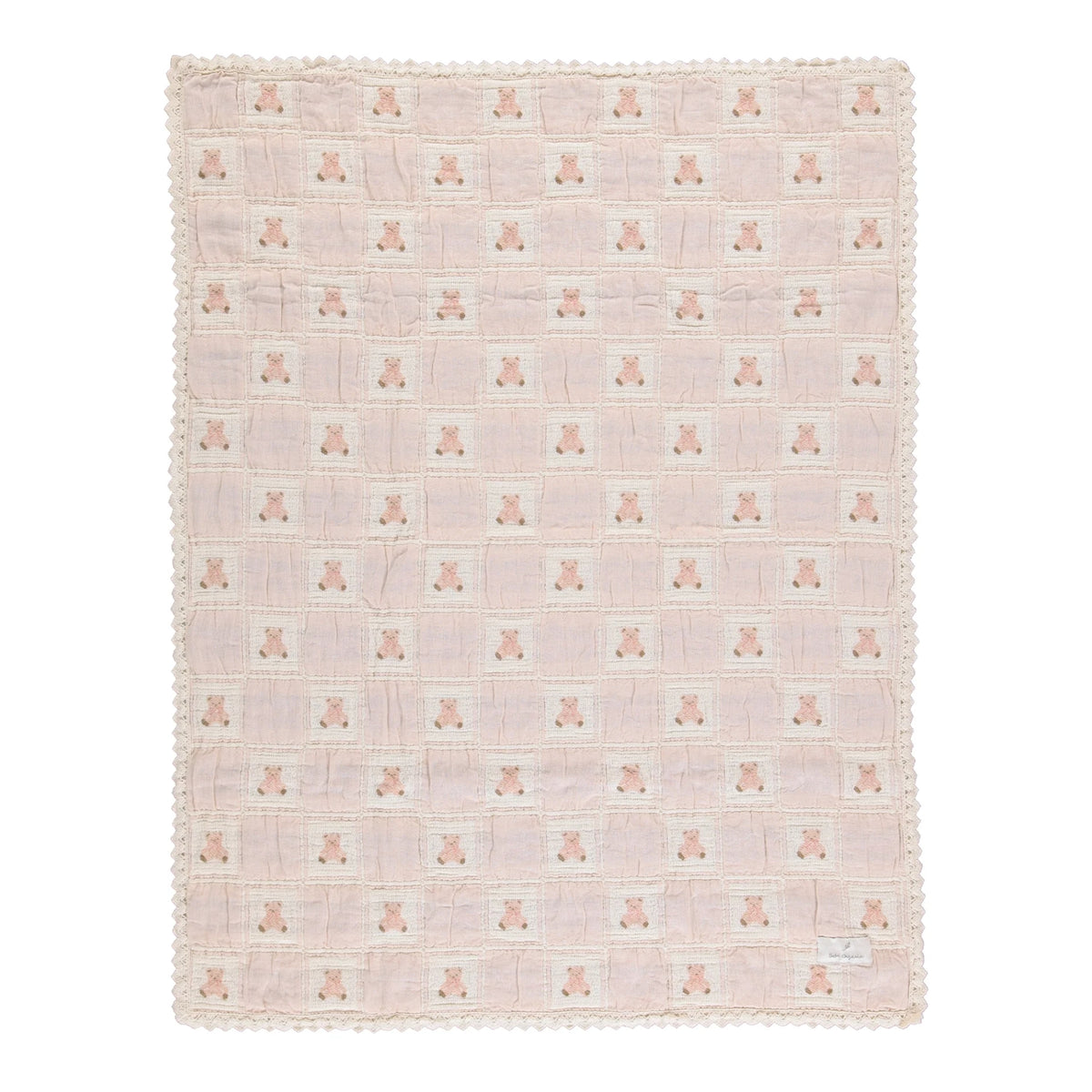 Mauve Teddy Patchwork Blanket