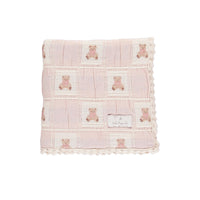 Mauve Teddy Patchwork Blanket