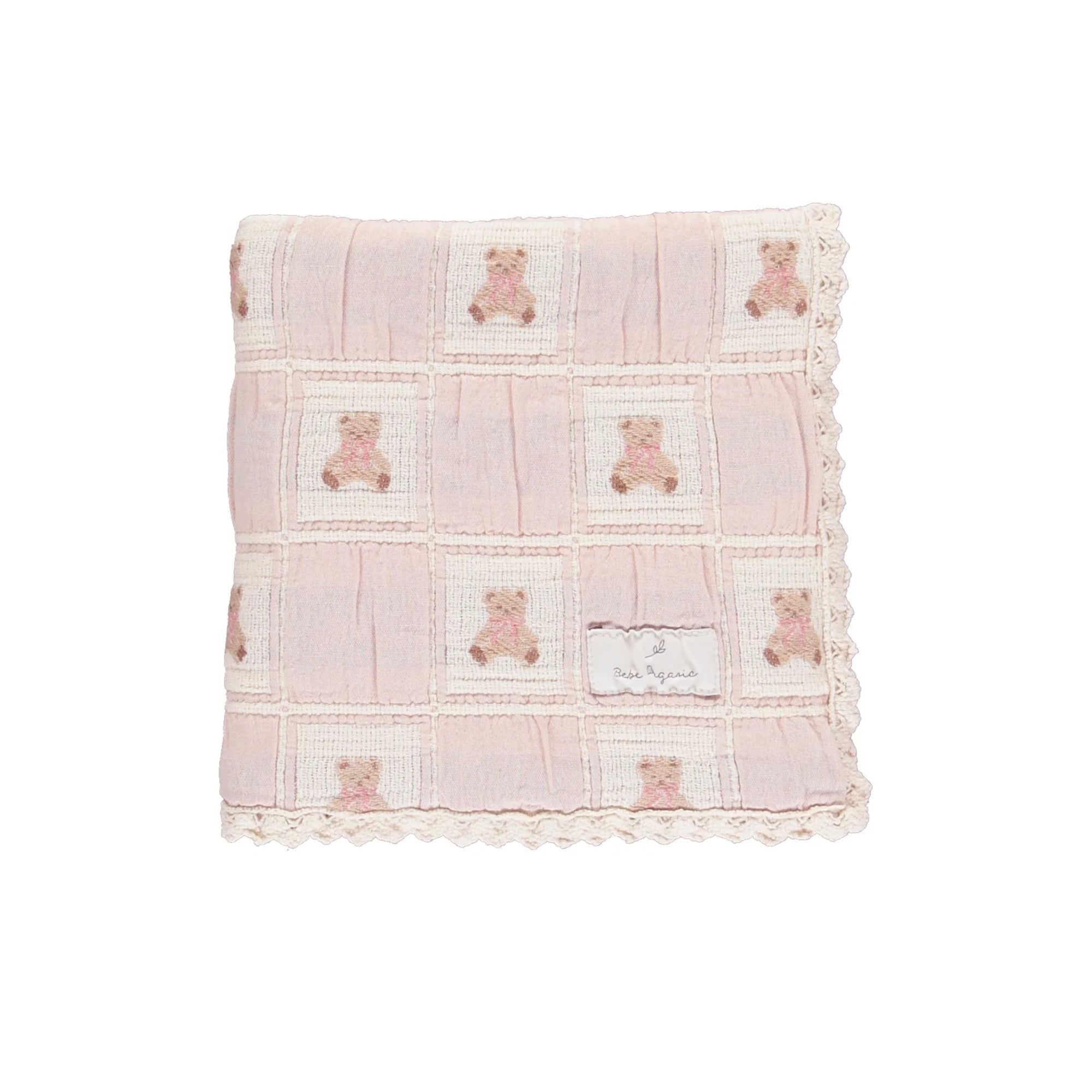 Mauve Teddy Patchwork Blanket