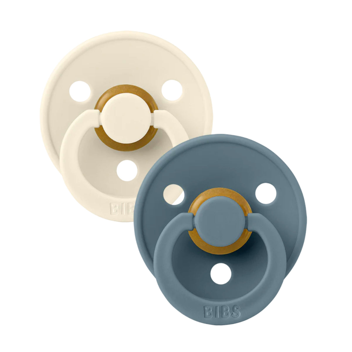 Colour Pacifier 2 Pack in Ivory/Petrol