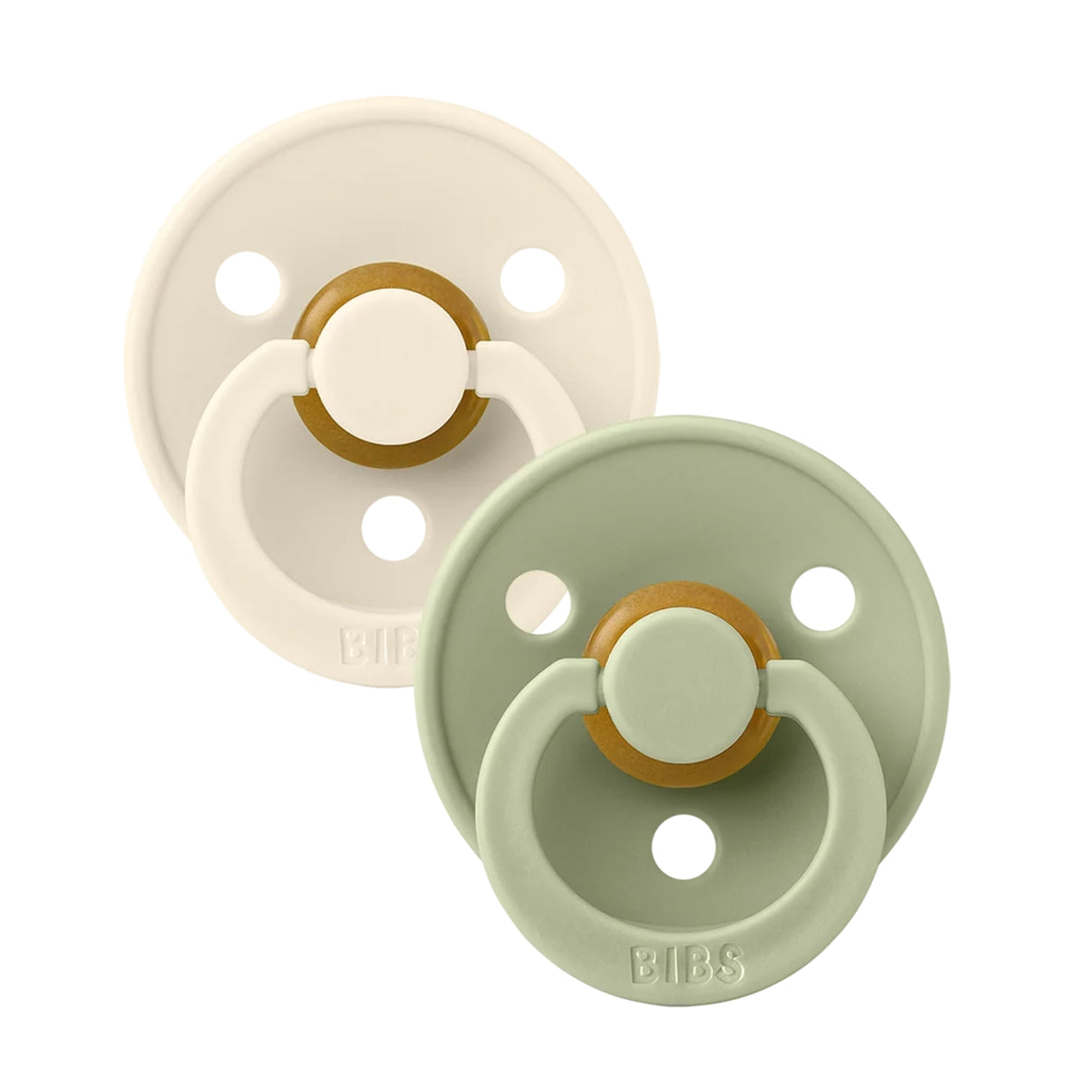 Colour Pacifier 2 Pack in Ivory/Sage
