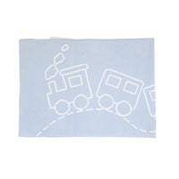 Blue Train Intarsia Reversible Blanket