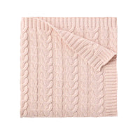Blush Horseshoe Cable Knit Blanket