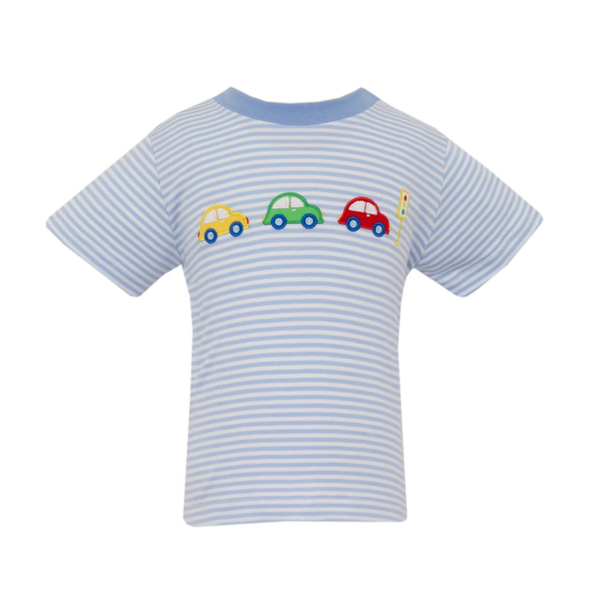 Blue Striped Cars T-Shirt