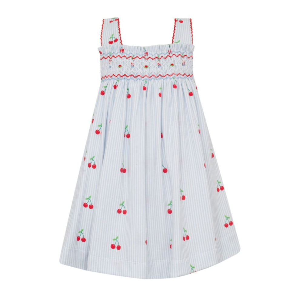 Light Blue Cherry Print Sundress