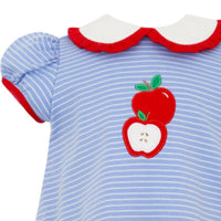 Apple Periwinkle Blue Knit Stripe Bloomer Set