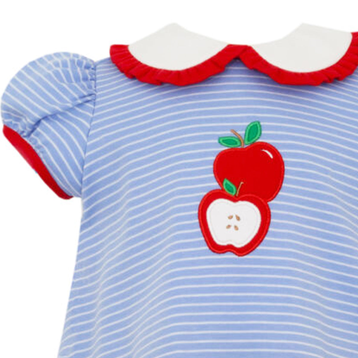 Apple Periwinkle Blue Knit Stripe Bloomer Set