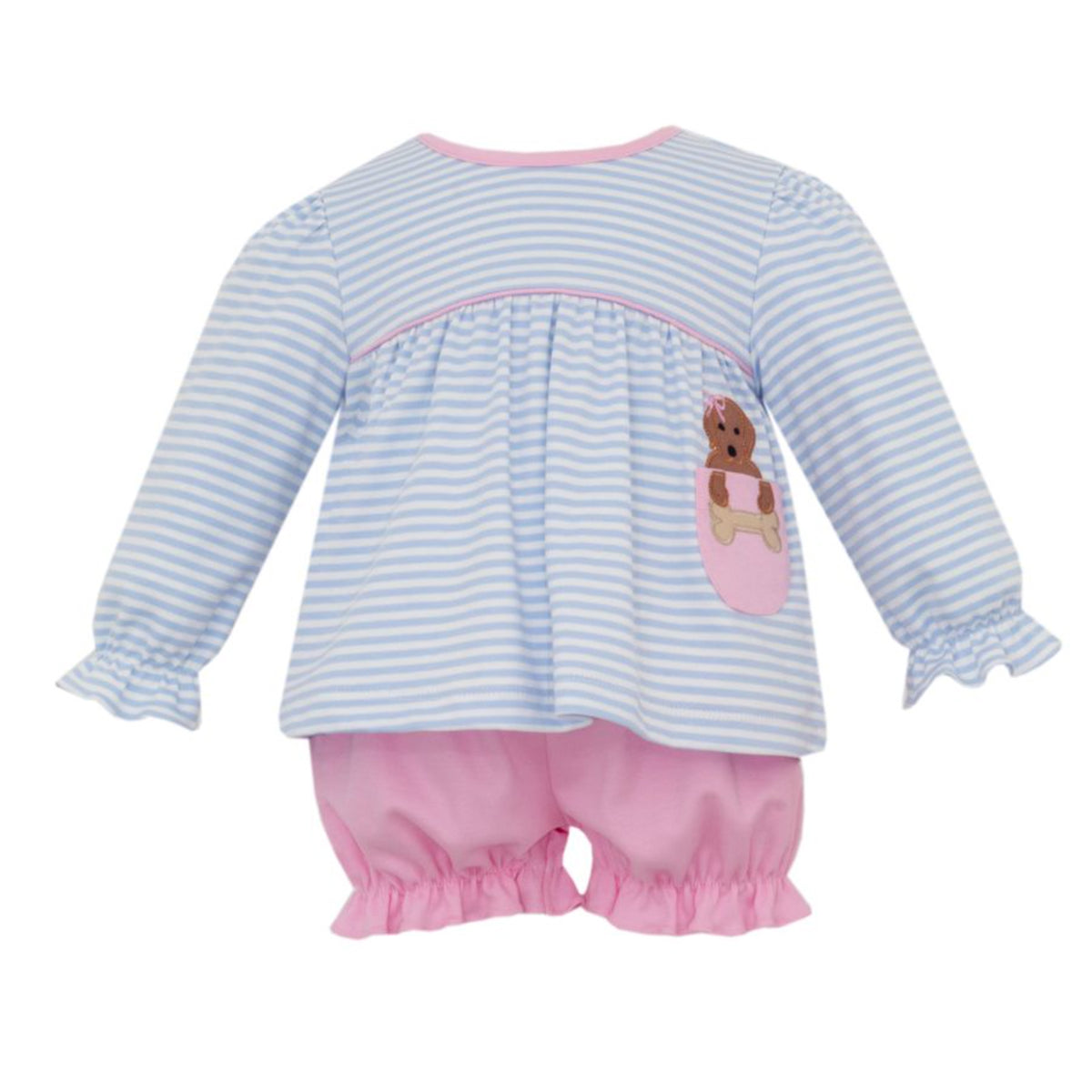 Pink Stripe L/S Bloomer Set main image 0