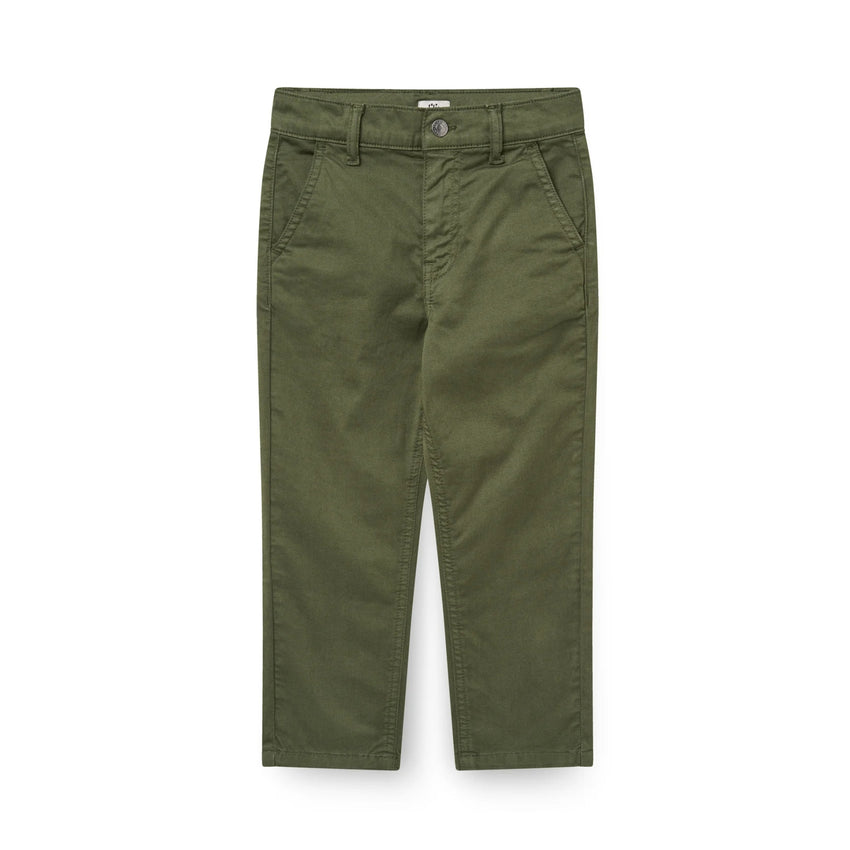 Dark Green Silky Twill Chinos