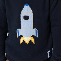 Navy Rocket Intarsia Sweater