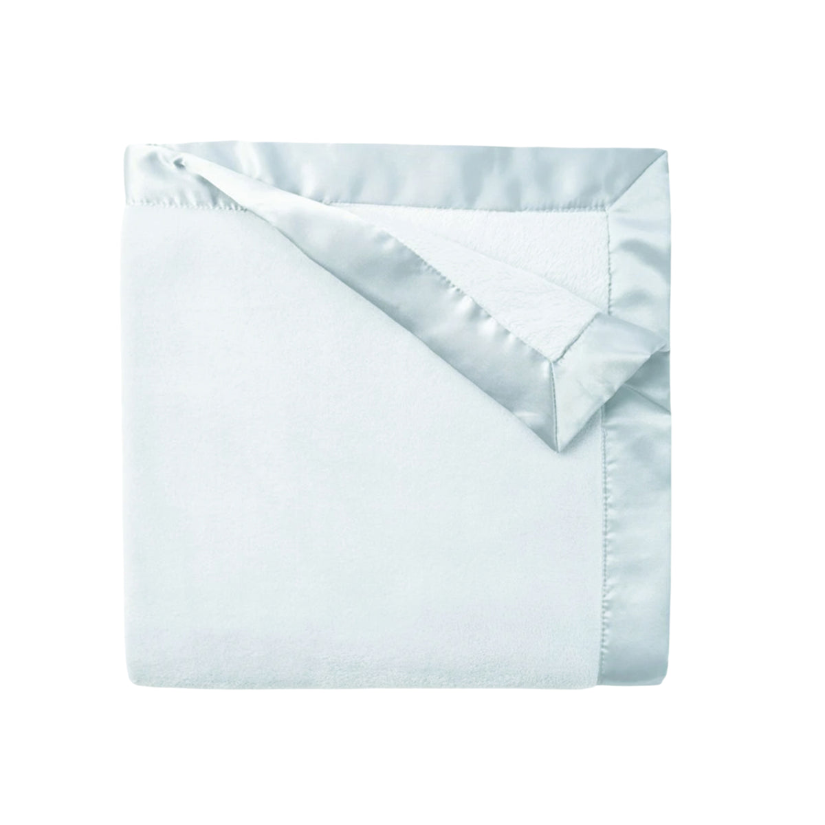 Blue Fleece Satin Trim Blanket