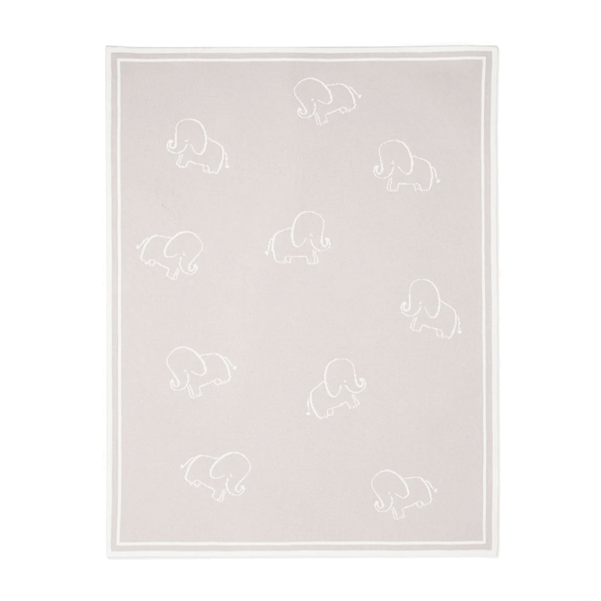 Elephant Jacquard Cotton Knit Blanket