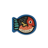 Bath book in shape of a fish with 'fish & friends' text 