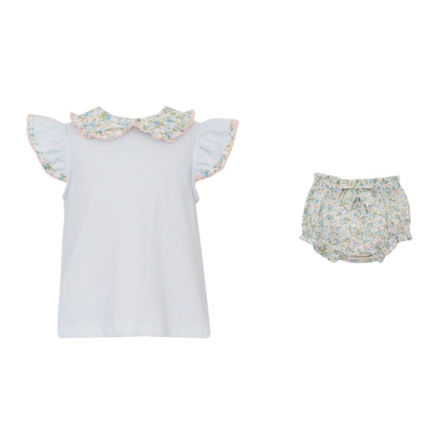 Light Blue Floral Bloomer Set