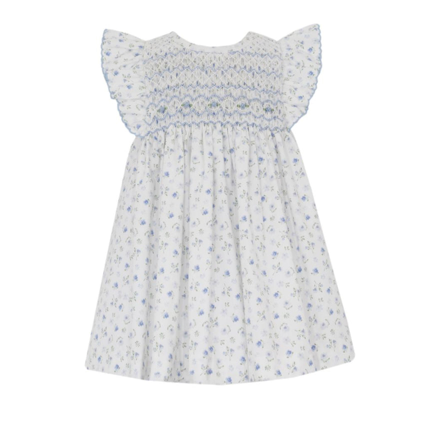 French Blue Floral Dress in Lily