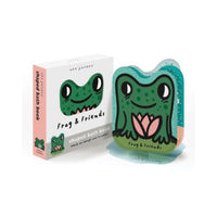 Bath book of green frog-shaped bath book with packaging 