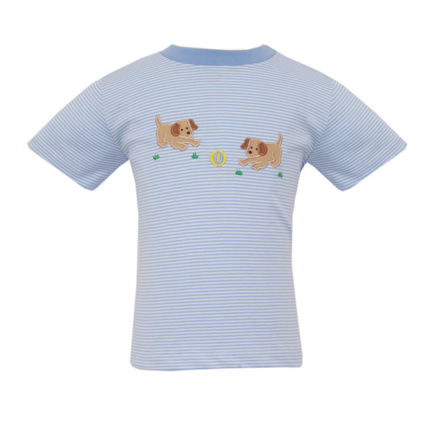 Blue Striped Garden Puppies T-Shirt