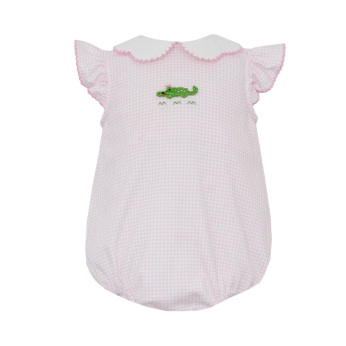 Pink Gingham Bubble With Alligator