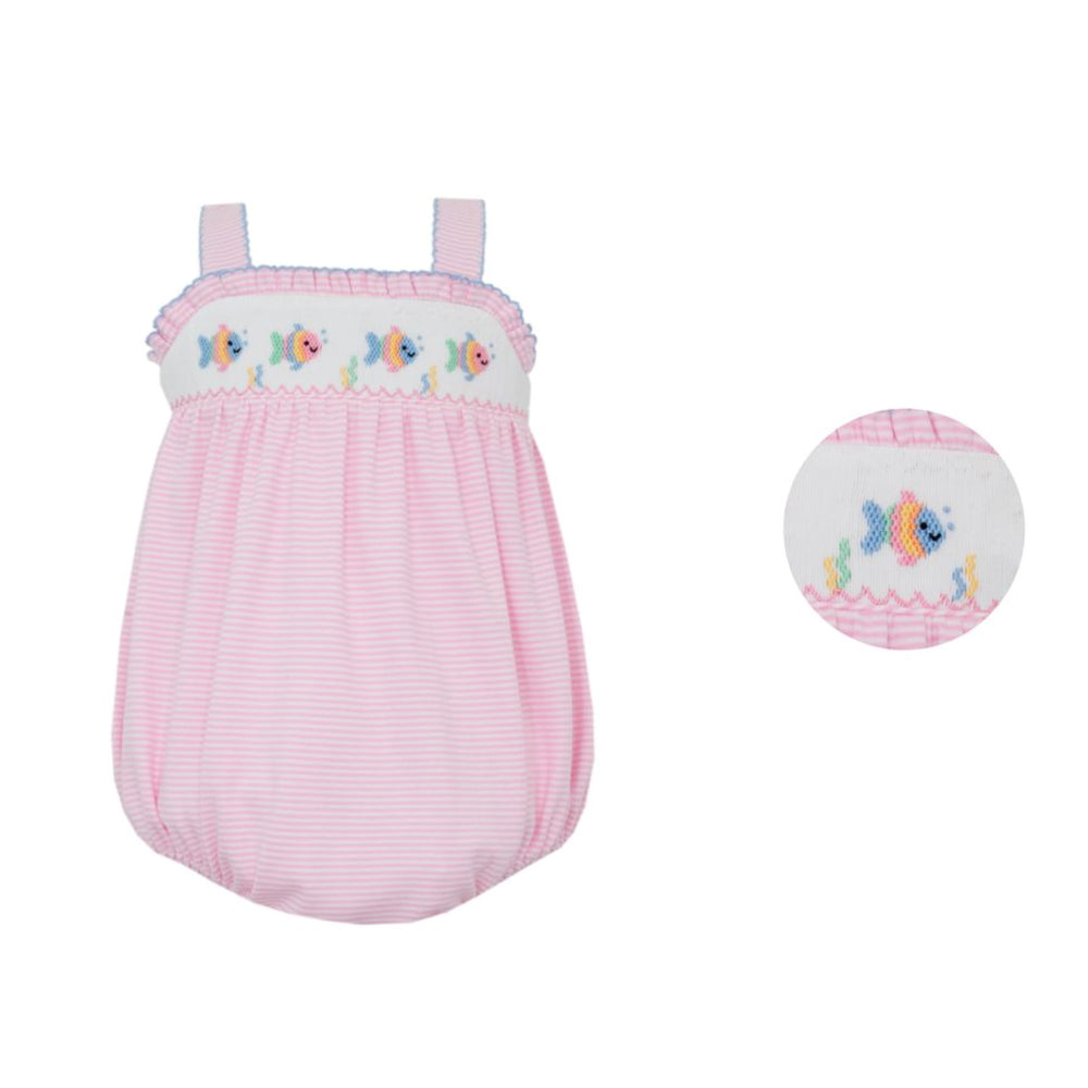 Pink Stripe Bubble with Fish
