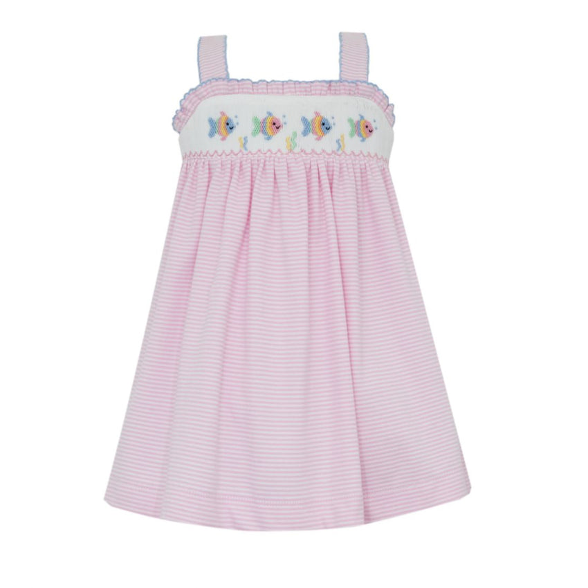 Pink Stripe Sundress with Fish