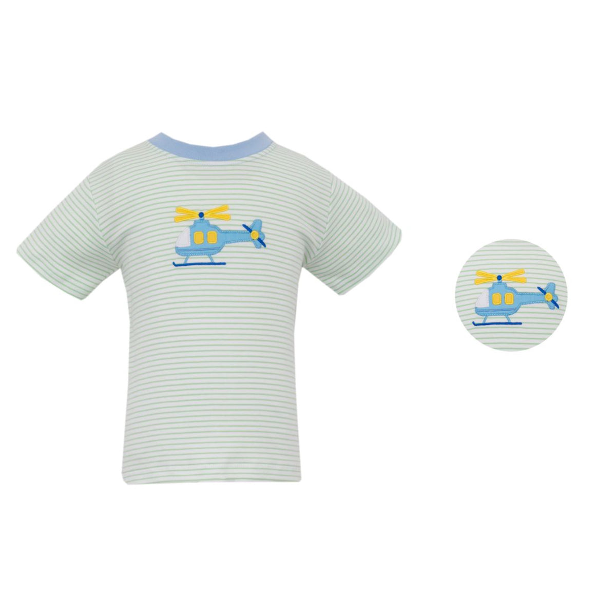 Lt Green Stripe Helicopter T-Shirt