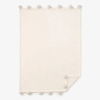 Gray Pom Fleece Blanket