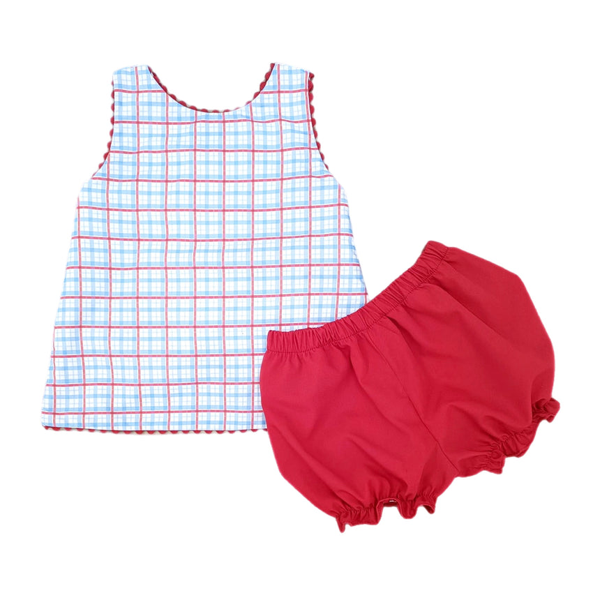 Red White Blue Bloomer Short Set