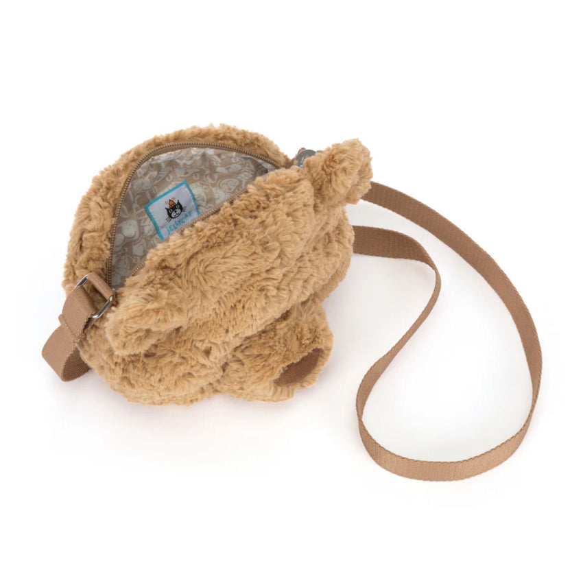 brown bear shoulder bag on a white background