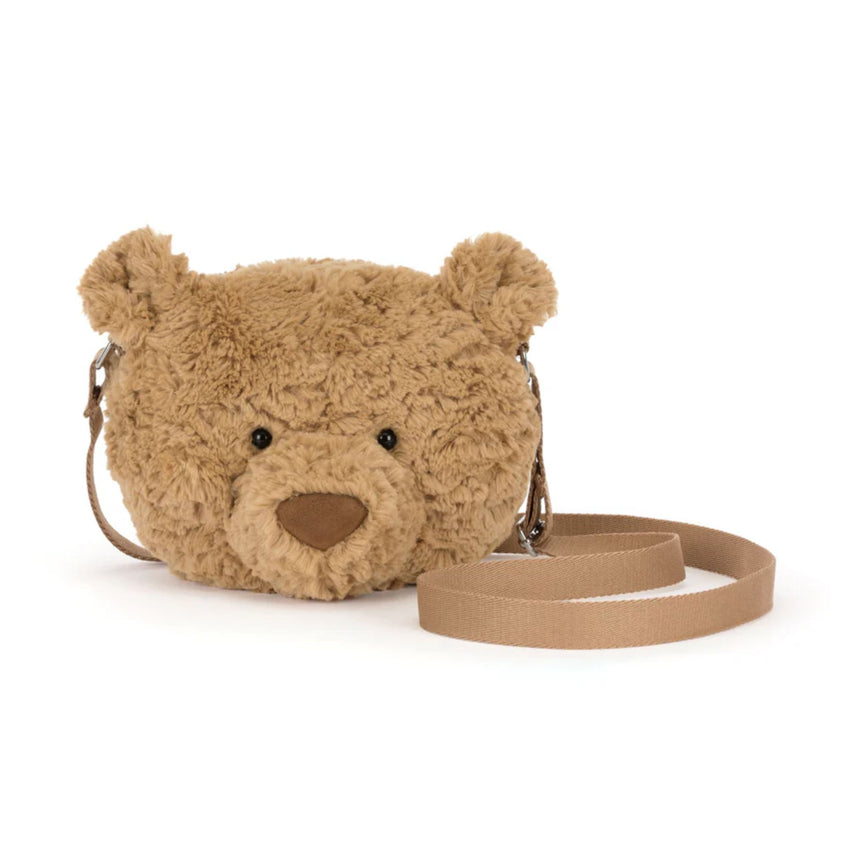 brown bear shoulder bag on a white background