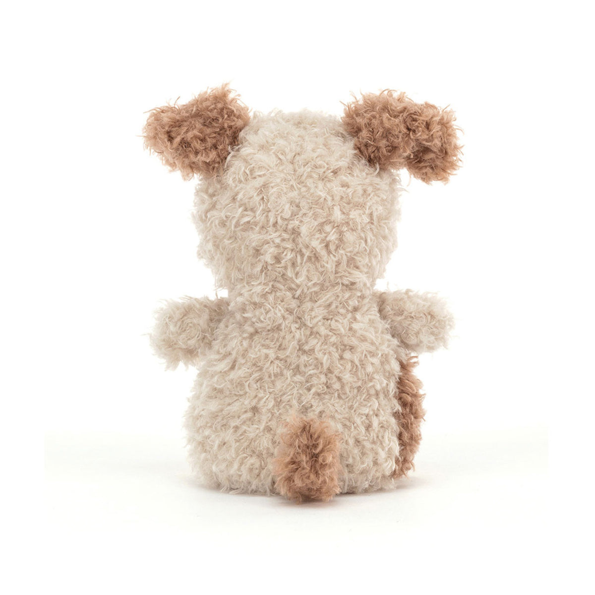 Stuffed animal toy with fluffy texture on a white background