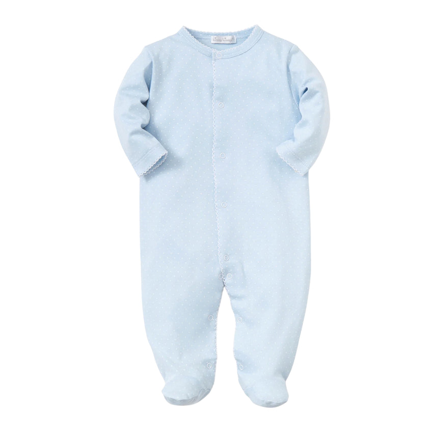 Light Blue with White Dots Footie