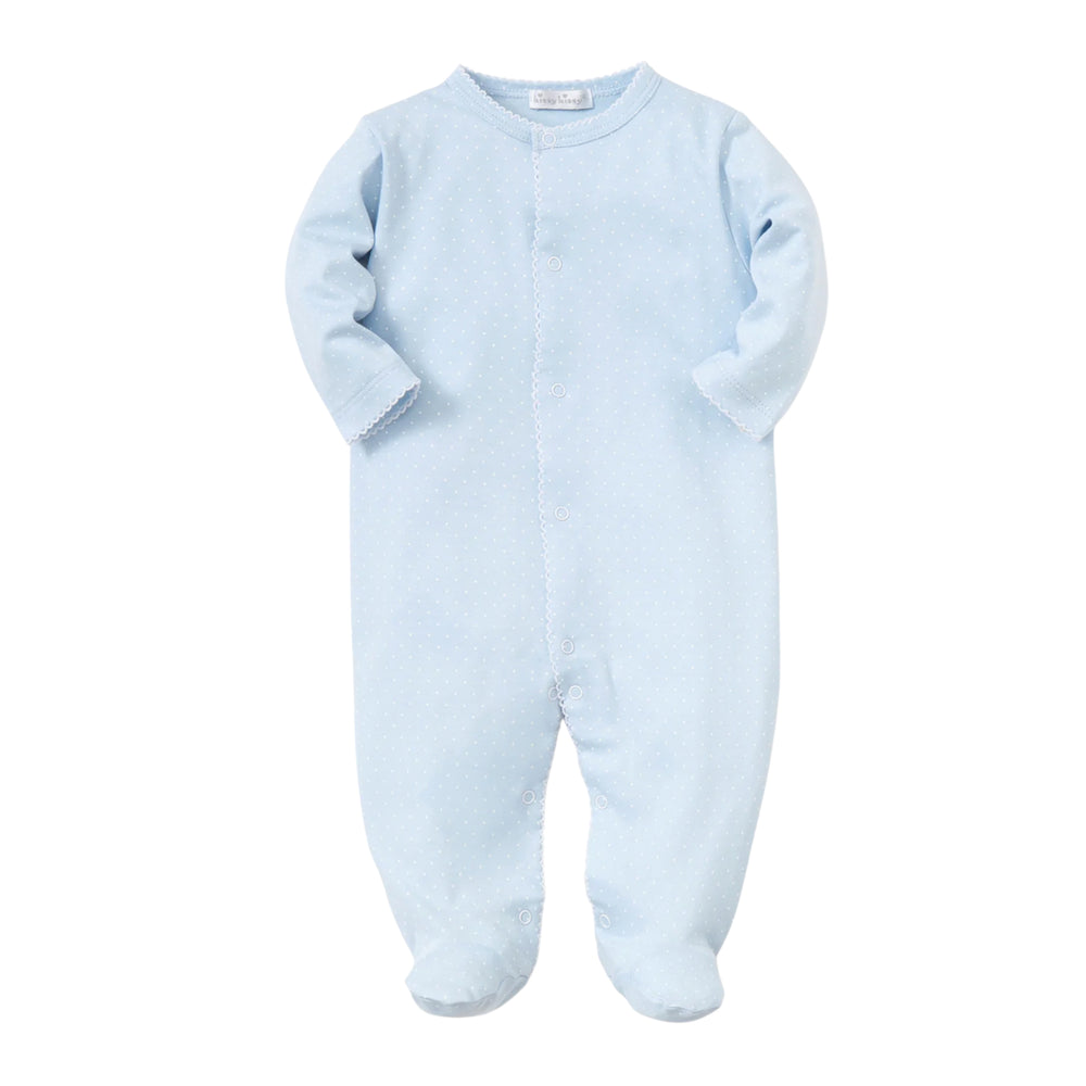 Light Blue with White Dots Footie