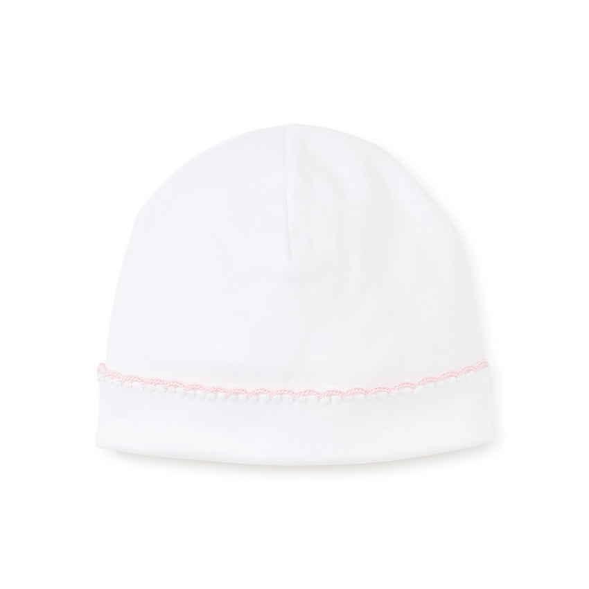Classic Newborn Hat with Pink Trim