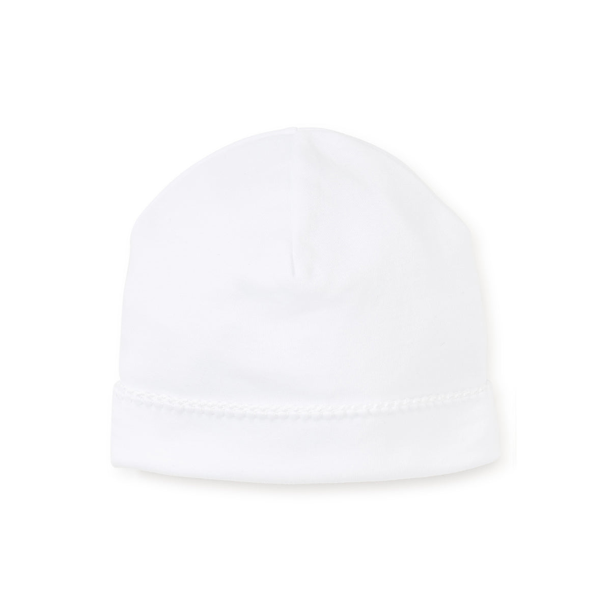 White baby hat on a white background.
