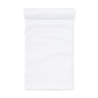 White receiving blanket on a white background.