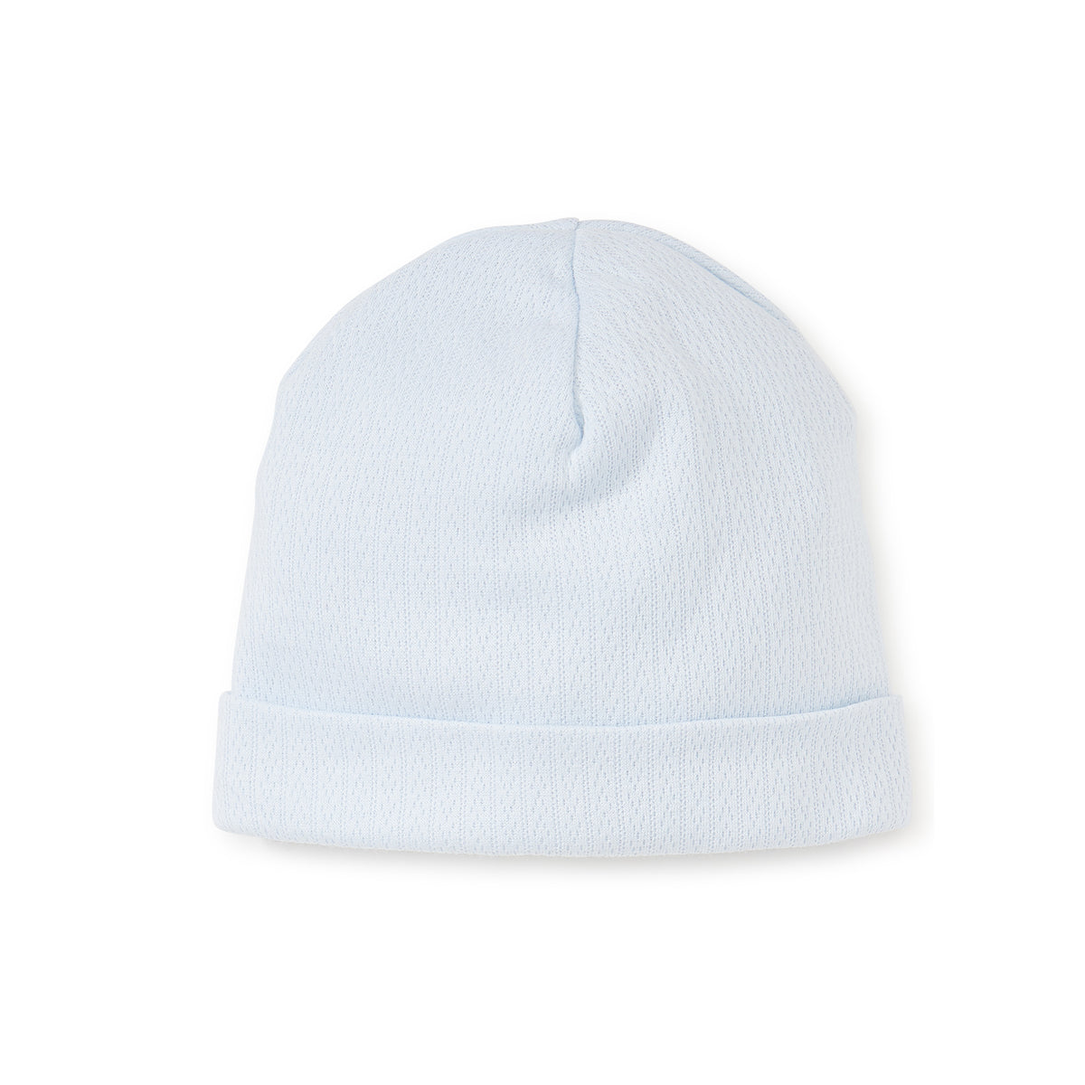 Light blue baby hat on a white background.