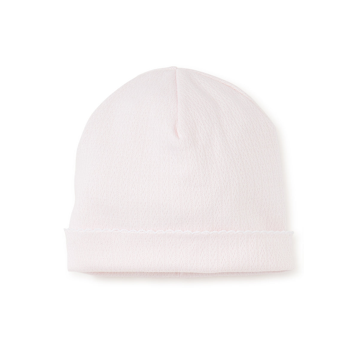 Pink baby  hat on a white background.