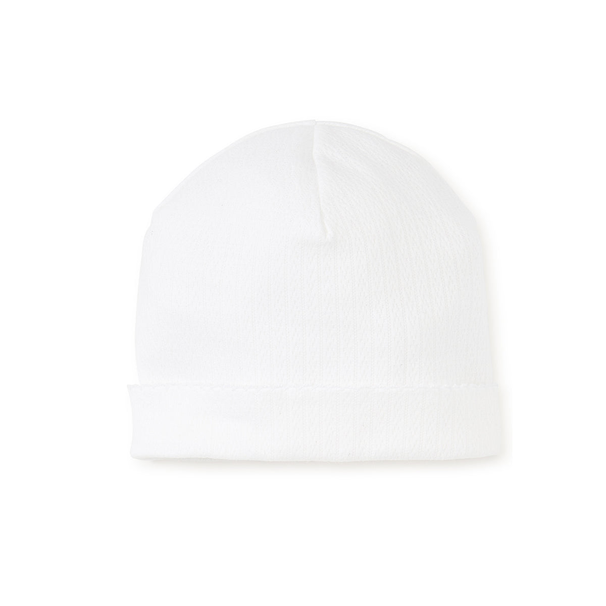 White baby hat on a white background.