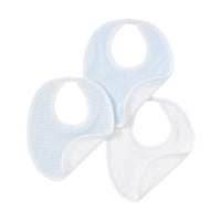 Set of 3 Bibs in Light Blue Stripe