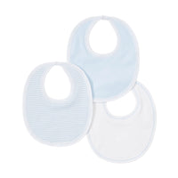 Set of 3 Bibs in Light Blue Stripe