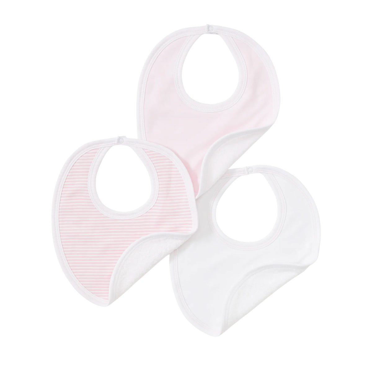 Set of 3 Bibs in Pink Stripe